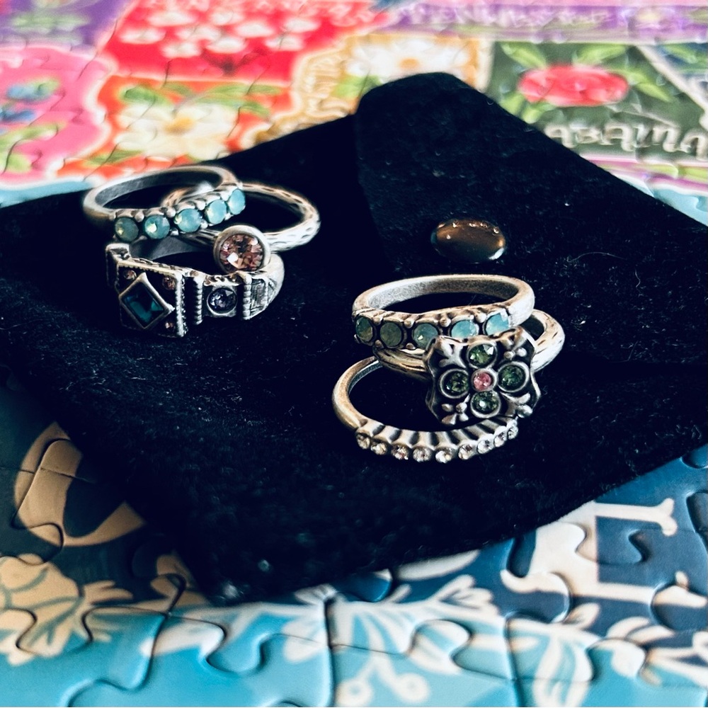 Set of Silver Stacking Rings - Picture 3 of 5